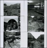 cca 1985 Budapesti városképek a metró építkezések idején, felszíni fotók, 99 db vintage fénykép, 10x...