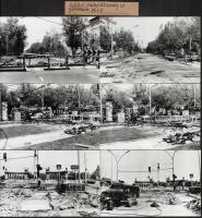 cca 1985 Budapesti városképek a metró építkezések idején, felszíni fotók, 99 db vintage fénykép, 10x...