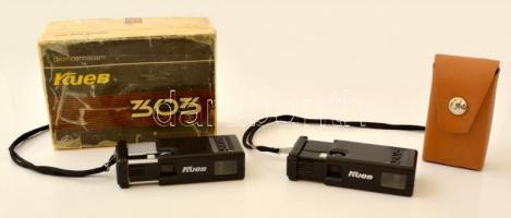 Kiev 303 mini fényképezőgép, 2 db, eredeti dobozában, műbőr tokkal, orosz nyelvű leírással