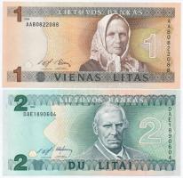 Litvánia 1994. 1L + 1993. 2L T:I Lituhania 1994. 1 Litas + 1993. 1 Litai C:UNC Krause 53, 54