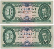 1962. 10Ft (2x) sorszámkövetők T:I