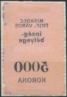 1923 Miskolc városi Ínség bélyeg 5.000K gépszínátnyomattal (8.000)