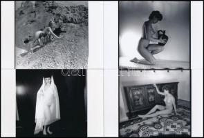 cca 1981 Szép leányok egy csokorban, szolidan erotikus fényképek, 55 db vintage negatívról készült m...