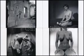 cca 1981 Szép leányok egy csokorban, szolidan erotikus fényképek, 55 db vintage negatívról készült m...