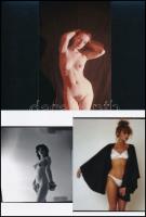 cca 1981 Szép leányok egy csokorban, szolidan erotikus fényképek, 55 db vintage negatívról készült m...