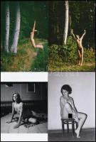 cca 1981 Szép leányok egy csokorban, szolidan erotikus fényképek, 55 db vintage negatívról készült m...