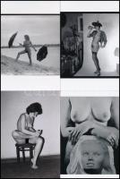 cca 1981 Szép leányok egy csokorban, szolidan erotikus fényképek, 55 db vintage negatívról készült m...