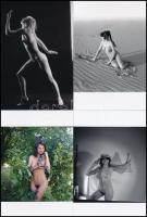 cca 1981 Szép leányok egy csokorban, szolidan erotikus fényképek, 55 db vintage negatívról készült m...