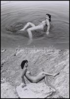 cca 1974 Ruha nélkül szebb az élet, szolidan erotikus fényképek, 66 db vintage negatívról készült mai nagyítás, 12,5x9 cm / 66 erotic photos, 12,5x9 cm