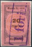 1946 Miskolc thjf. városi ínségbélyeg 1Ft/20P (3.500)