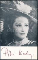 Pitti Katalin (1951-) operaénekes aláírása őt ábrázoló fotólapon, 14x9 cm