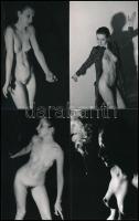 cca 1969 Czakó fotó, 13 db vintage műtermi aktfotó, jelzett, 14x9 cm / 13 nude photos, 14x9 cm