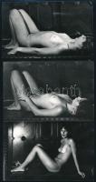 cca 1972 Akt tanulmányok, 13 db vintage fotó jelzés nélkül, 14x9 cm / 13 nude photos, 14x9 cm