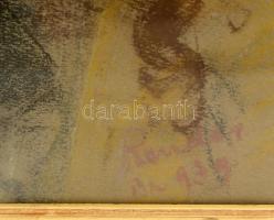 Olvashatatlan jelzéssel: Szakállas férfi. Pasztell, papír, üvegezett keretben, 44×33 cm