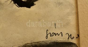 Olvashatatlan jelzéssel: Vágtató ló. Akvarell, papír, 23×32 cm