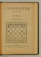 Szemere Imre: A sakkjáték kézikönyve. Bp., é. n., Lampel. Díszes szecessziós vászonkötésben, apró ko...