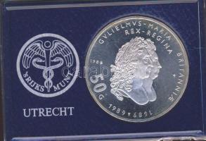 Hollandia 1988. 50G Ag "William & Mary" T:BU Eredeti dísztokban, tanúsítvánnyal!