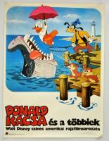 1983 Donald kacsa és a többiek Walt Disney rajzfilm plakát, kis szakadással, 80x60 cm