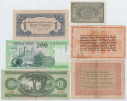 6db-os vegyes magyar pengő, adópengő és forint tétel, benne egy "Kossuth bankó" T:III,III-