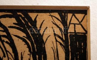 Körösfői Kriesch Aladár (1863-1920): In megmoriam... Rotációs fametszet, papír, jelzett a dúcon, üve...