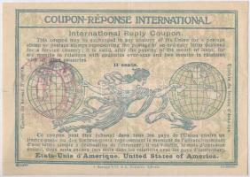 Amerikai Egyesült Államok 1924. 11c Nemzetközi válaszdíjszelvény, pecséttel T:III USA 1924. 11 Cents International Reply Coupon, with stamp C:F