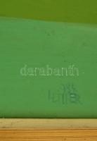 Leitner Sándor (1946- ): Falu vége. Olaj, farost, jelzett, keretben, 55×70 cm