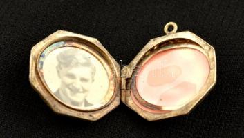 Ezüst(Ag) fényképtartó medál, jelzett, 2x2 cm, nettó: 5,2 g