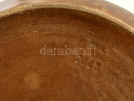 Zsolnay porcelánfajansz kanna, levonóképes, részben kézzel festett, jelzett, formaszámmal (7343), eg...