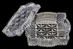 Üveg dobozka: cigaretta tartó, bonbonos, ékszeres dobozka, szappantartó 12x9 cm