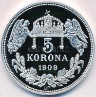 DN "Királyi koronák / 1909. 5K - Ferenc József" Ag emlékérem tanúsítvánnyal (20g/0.999/38,...