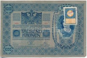 1902. 1000K szerb bélyeggel, hamis(?) felülbélyegzéssel T:II-