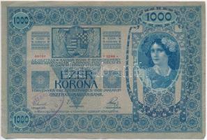 1902. 1000K szerb bélyeggel, hamis(?) felülbélyegzéssel T:II-