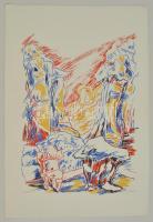 Szilárd Klára (1921-): Oszlopok. Szitanyomat, papír, jelzett, 42×31 cm