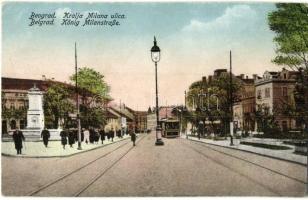 Belgrade - 5 pre-1945 town-view postcards, tram