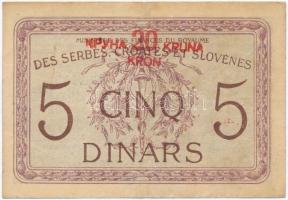 Jugoszlávia / Szerb-Horvát-Szlovén Királyság 1919. 5D "20K" felülbélyegzéssel T:III Yugosl...