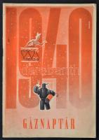 1940 Gáznaptár, tűzött papírkötésben, színes illusztrációkkal