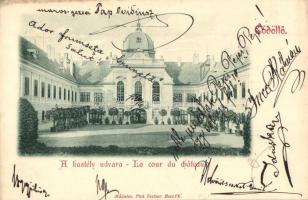 1899 Gödöllő, A királyi kastély udvara, Pick Testvérek kiadása (EK)