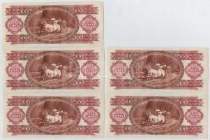 1989. 100Ft (5x) sorszámkövetők T:I,I-