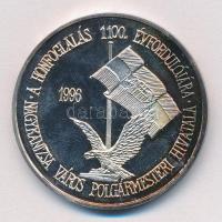 1996. "Nagykanizsa-A honfoglalás emlékére" ezüstözött fém emlékérem (42,5mm) T:1(PP) patina
