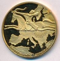 1996. "A Honfoglalás emlékére / Honteremtő hadjáratok" aranyozott emlékérem (42,5mm) T:1 (...