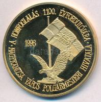 1996. "Nagykanizsa-A honfoglalás emlékére" aranyozott fém emlékérem (42,5mm) T:1(PP)
