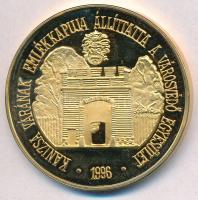 1996. "Nagykanizsa-A honfoglalás emlékére" aranyozott fém emlékérem (42,5mm) T:1(PP)