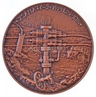 Pataky Béla (1932-) 1979. "Zsanai gázkitörés" kétoldalas Br érem, eredeti tokban (70mm) T:1