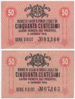 Olaszország / Velence / Osztrák-magyar megszállás 1918. 50c (2x) T:I,II Italy / Venice / Austro-Hungarian Occupation 1918. 50 Centesimi (2x) C:UNC,XF