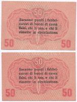 Olaszország / Velence / Osztrák-magyar megszállás 1918. 50c (2x) T:I,II
Italy / Venice / Austro-Hun...