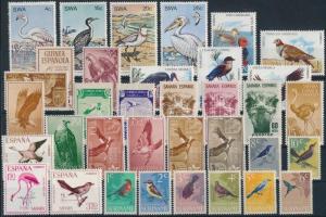 Madár motívum 45 db bélyeg 2 stecklapon Bird 45 stamps