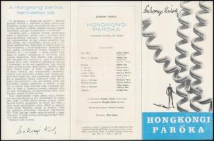 Szakonyi Károly (1931-) író, drámaíró, dramaturg aláírása a Miskolci Nemzeti Színház-Egri Gárdonyi G...