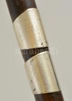 Régi sétabot, ezüst(Ag) rátétekkel, jelzett, h: 84 cm