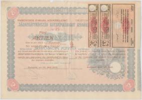 Budapest 1926. "Belvárosi Takarékpénztár Részvénytársaság" öt részvénye egyben 250P-ről (2...