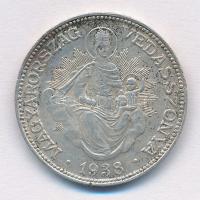 1938. 2P Ag "Madonna" T:2 patina,kis ph. Adamo P7